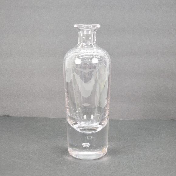Kosta Sweden Leaded Glass Round Clear 8" Flower Vase - Picture 1 of 7